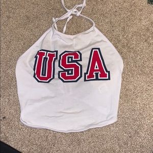 PACSUN USA crop halter top